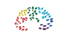 Logo blanc feuilles coul